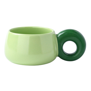 Customizable <b>Ceramic</b> Mug Yellow Green Cartoon Design Large Handle For Coffee Milk Gift Single <b>Cup</b> - Product Image 2