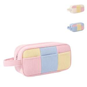 Sac cosmétique portable léger en velours côtelé coloré aux couleurs bonbon pour femme – Grande Vente - Product Image 1