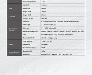 Equipo de Oftalmología óptica de MY-V002, lámpara de hendidura, instrumentos oftálmicos - Product Image 6
