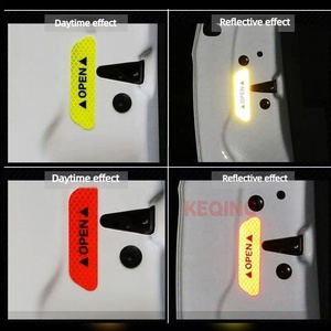 4PCS Adesivos Refletivos de Aviso para Portas de Carro, Visibilidade Noturna, Faixa Protetora Anticolisão, Adesivos de Segurança Automotiva - Product Image 3