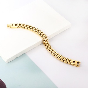 Waterproof Watchband Bracelet <b>Gold</b> Plated Stainless Steel 14K 18K Bracelet Bangle for <b>Women</b> - Product Image 5