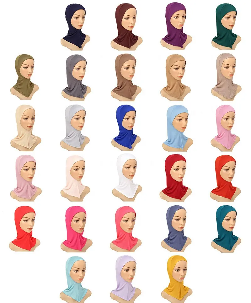 Topi Dalaman Jilbab Muslim Lembut, Topi Dalaman Jilbab Wanita, Topi Bonnet Syal Islami, Topi Tabung Bando, Topi Turban Mujer