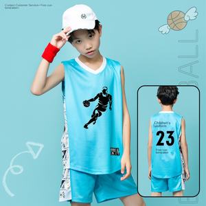 Enfants XS Taille Sports Training Camp Suit Imprimé Basketball Jersey pour Garçons Filles Été pour les élèves du primaire et du secondaire - Product Image 3