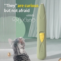 Tondeuse électrique pour animaux de compagnie en acier inoxydable, tondeuse à poils pour oreilles et pattes de chat et de chien, rechargeable par USB, version LED avec batterie