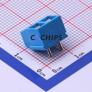 XY301R-A-5.0-2P Screw Terminal Block Bent Lead Through Hole,P=5mm Connector ( Construction: 1x2P )( Pitch: 5mm )( Color: Blue ) - Product Image 2