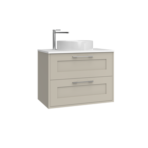 Meuble de salle de bain ELNA de style luxueux et fonctionnel, en chêne naturel, 80 cm, 2 tiroirs, meuble de rangement avec vasque intégrée - Product Image 1