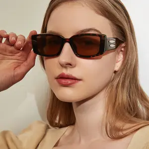 Sunglasses 2023 New Fashion Big Rectangle black Sunglasses Women Shades UV400 Retro Square Leopard Men Sun Glasses