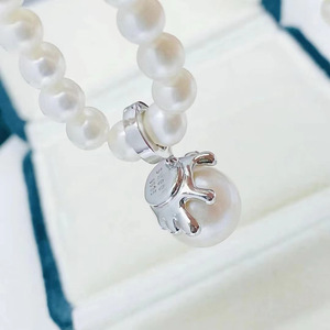 Pendentif en argent S925 à faire soi-même avec des perles rondes de 10 à 13 mm, support vide, collier cache-cernes, accessoire de style simple 31077 - Product Image 4