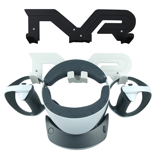 VR SHINECON VR Charging Dock Display Stand Compatible with PS VR2 for for 2 Valve Index VR Headset Controllers-White+Black