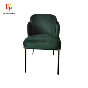 Chaise de salle à manger moderne en mousse haute densité vert olive, rembourrée, avec structure métallique pour café, <span class=keywords><strong>restaurant</strong></span>, usage commercial - Product Image 1