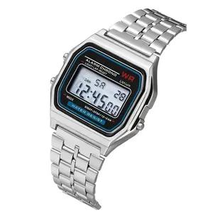 Reloj de pulsera digital LED barato superventas de China, pantalla LCD, pulsera deportiva y de vestir, reloj electrónico moderno