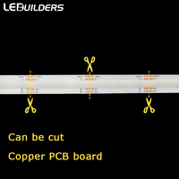 LEDBUILDERS Bande LED COB RGB en cuivre de haute qualité, découpable, 12V/24V, 5M, contrôle vocal, maison intelligente, indice de protection IP65, garantie de 3 ans