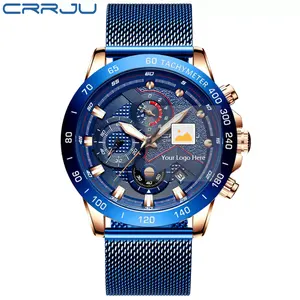 Crrju 2151 도매 신사 석영 크로노그래프 손목 시계 합금 방수 가장 저렴한 독특한 시계