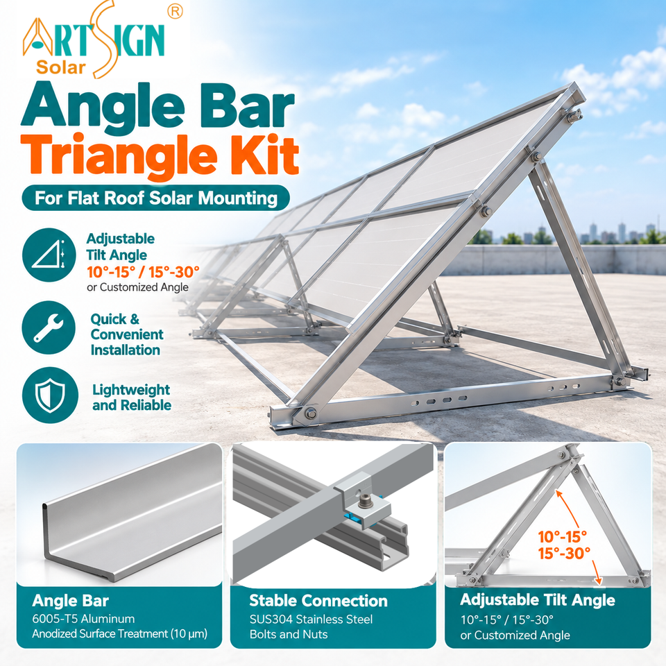 Art Sign | Aluminum Angle Bar Triangle Kit Solar Panel Mounting Bracket ...
