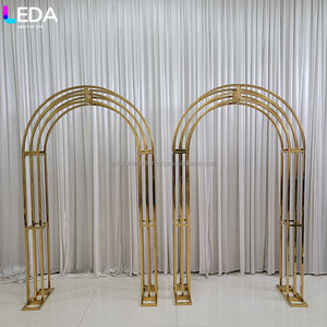 Fondo de flores de boda LEDA, soporte de arco de Metal, telón de fondo dorado, marco de acero inoxidable para fiesta de eventos - Product Image 6