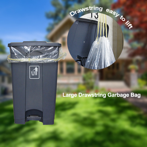 30 Gallon Liners Recycled PE Large Scented On Roll Clear <b>Plastic</b> Drawstring Trash Garbage Bag - Product Image 2