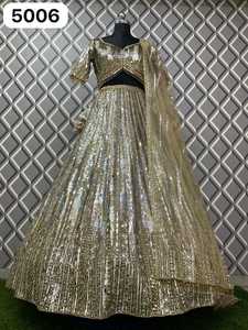 ชุด lehenga choli ผ้าทอลายจอร์เจียสวยงามสำหรับงานแต่งงานแบบชาวปากีสถาน - Product Image 2