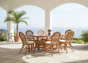 Ensemble de salle à manger en rotin Java pour hôtel commercial, restaurant, mobilier, design moderne, table longue, style de salle à manger élégant - Product Image 4