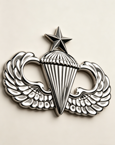 Badge en métal personnalisé en relief 3D, étoile de parachutiste, placage or nickel, insigne d'ailes aéroportées - Product Image 6