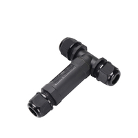 Conector de Cable de Iluminación LED para Exteriores Profesional IP68 1 Entrada-2 Salidas EW-M25TC Conector Impermeable de 5 Pines Tipo T
