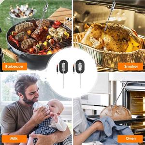 Paquete de <span class=keywords><strong>2</strong></span> sondas de carne impermeables de acero inoxidable de grado alimenticio y vidrio compatibles con termómetro Digital HyperSynes - Product Image 2