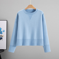Pull-over court uni tendance pour l'automne 2025, best-seller transfrontalier Europe-Amérique sur AliExpress