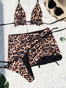 Bikini 3 pièces Beachwear Summer Sporty Swimsuit Cover-Up Réversible Imprimé Léopard Motif <span class=keywords><strong>de</strong></span> fruits <span class=keywords><strong>de</strong></span> <span class=keywords><strong>saison</strong></span> Taille XL - Product Image 4