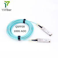 Cable Óptico Activo AOC QSFP28 a QSFP28 de 100G, 1m 3m 5m 10m 20m 100m, MSA 100Gbase 850nm, Fibra Óptica MM, AOC QSFP28-AOC-100G-IB