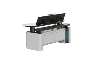 Bureau debout personnalisable avec rangement intégré - Poste de travail moderne pour espaces de travail d'entreprise/communs UDWEN-24 - Product Image 4