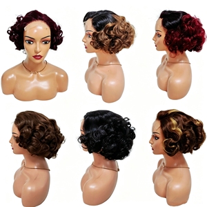 Promotion : Perruques Lace Closure 4x4 Ondulées Colorées, Cheveux Humains 100% Naturels de Bonne Qualité 9A et 10A, Vente en Gros - Product Image 1