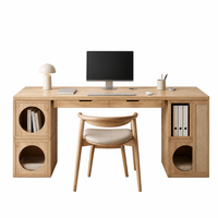 Bureau d'angle en bois en forme de L avec tiroirs, poste de travail informatique ergonomique moderne pour le bureau à domicile