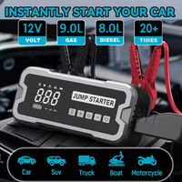 Démarreur portable sans fil à super condensateur, batterie externe 24000 mAh 4000 A, kit d'urgence avec pompe à air pour voiture, camion, moto