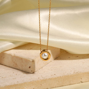 Collar con Colgante Personalizado de Acero Inoxidable 316L, Chapado en Oro PVD de 14K y 18K, Joyería Fina de Moda, Collar de Perlas al por Mayor para Mujer - Product Image 3