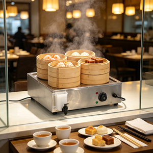 Équipement de cuisson vapeur rapide en acier inoxydable pour les pattes de poulet, les crevettes, les raviolis, restaurant chinois - Product Image 1