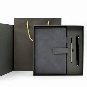 A5 PU Notebook Hardcover Magnetic Buckle <b>Pen</b> Holder <b>Pen</b> Refill Business Diary Gift Box Set Enterprise Customized LOGO Promotion - Product Image 1