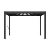 Toit à persiennes en métal résistant aux ouragans stable sous la forme pare-soleil cadre en métal cour jardin extérieur pavillon persienne Pergola
