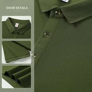 Camiseta de Golf de Alta Calidad OME, a Rayas, con Logotipo Personalizado, 100% Algodón, Secado Rápido, Lona de 250g, Uniforme para Hombre, Venta al Por Mayor - Product Image 5