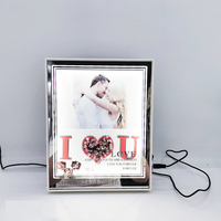 Nouvelle lampe de table blanche à LED cadre photo lampe colorée cadre photo à LED avec miroir cadeau de mariage d'anniversaire cadre photo personnalisé