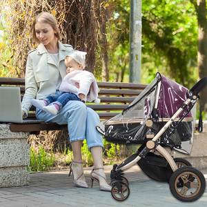 Housse de pluie universelle transparente, respirante, imperméable, coupe-vent et anti-poussière pour poussette avec fermeture éclair, protection contre les intempéries pour le voyage - Product Image 6