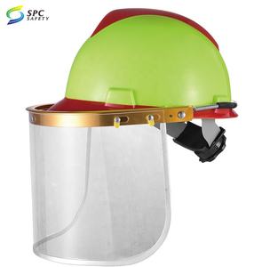 <span class=keywords><strong>Peinture</strong></span> scie à chaîne industrielle, <span class=keywords><strong>casque</strong></span> de sécurité bleu avec support en aluminium et visière transparente en Pvc - Product Image 2