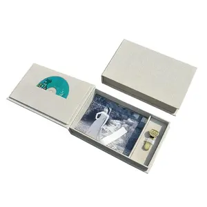 织物亚麻光盘光盘u盘照片打印图像包装礼品盒