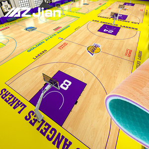 Sàn bóng rổ trong nhà PVC chống trượt, bề mặt sân thể thao Vinyl với khả năng hấp thụ sốc cho phòng tập thể dục và trung tâm Đào tạo - Product Image 4