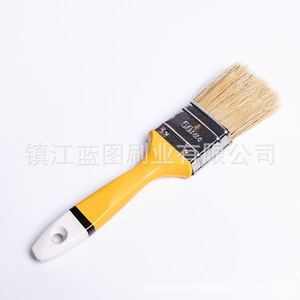 Brocha plana para pintar con cerdas de cerdo, mango Hemu, amarilla, 18-26 mm, para pintar y limpiar LTR64B - Product Image 4