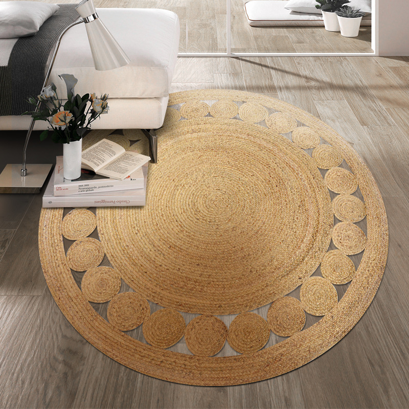 OEM Round natural water hyacinth Yoga cushion and mat carpets