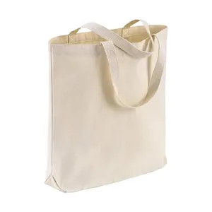 Sacolas de compras naturais reutilizáveis por atacado em tecido de pano em branco sacola de lona para DIY