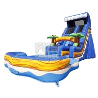 Tobogán acuático Blue Wave de 18' con piscina extraíble