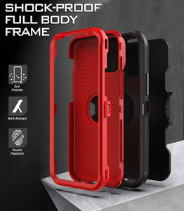 Gscase 3 lớp nhiệm vụ nặng nề Bao da trường hợp điện thoại với clip di động phonecase chống sốc Silicone <span class=keywords><strong>Defender</strong></span> trường hợp đối với <span class=keywords><strong>iPhone</strong></span> x 16 Pro - Product Image 3