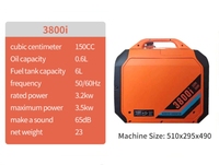 110V 220V Tragbarer Inverter Luftgekühlter Benzingenerator 150cc 6L Kraftstofftank 1KW 2KW 3KW 12A Modell 3800i für Privathaushalte