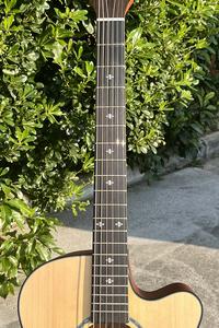 Aiersi nuova di zecca in compensato opaco in abete Sapele Body OM Cutaway chitarra acustica per chitarristi - Product Image 4