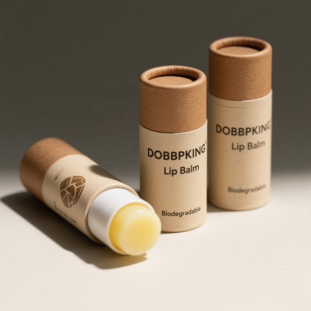 Custom Sizes Luxury Biodegradable Lip Balm Tube Eco-Friendly Solid Perfume Packaging Sustainable Cosmetic Containers